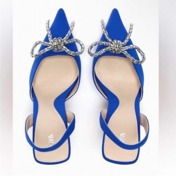 EMBELLISHED BOW HEELED SLINGBACKS - Picture 5 of 13
